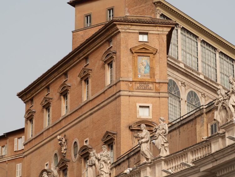 A section of a complex, classical building is shown.